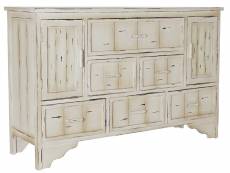 Commode meuble de rangement en mdf coloris beige - longueur 120 x hauteur 77 x profondeur 34.5 cm