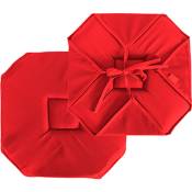 Enjoy Home - Galette à rabats polyester chaby 40 x 40 cm coloris rouge