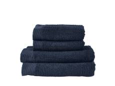 Ensemble de 4 serviettes en coton bleu foncé