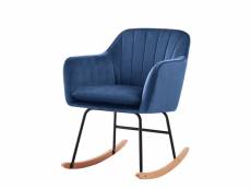 Fauteuil elsa en velours bleu rocking chair