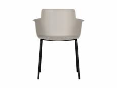 Foppe - lot de 4 fauteuils de table en plastique et métal - couleur - blanc