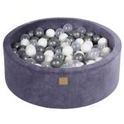 Gris-Bleu Piscine à Balles: Perle Blanche/Transparent/Argent H30