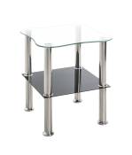 Haku Möbel Table D'Appoint, Acier Inoxydable, Acier Inoxydable Noir, L 40 X P 40 X H 47 cm