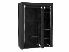 Hombuy armoire, penderie, 172 x 105 x 43 cm, noir, matériau: tubes en acier inoxydable, connecteurs de tuyaux en plastique