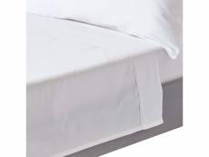 Homescapes drap plat uni 100 % coton égyptien bio 400 fils blanc 230 x 255 cm BL1324B