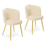 Idmarket - Lot de 2 chaises coquillage adella beige