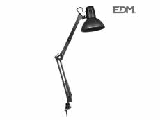Lampe d'architecte noir modèle melbourne e27 60w edm