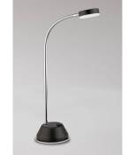 Lampe de Table Tobias 1 Ampoule 3W LED 3000K, 300lm, noir mat/acrylique givré/chrome poli