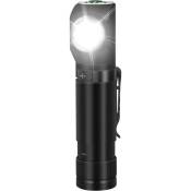 Lampe Torche LED 800 Lumens Lampe de Poche USB Rechargeable 7 Modes Lampe Torche étanche IPX6 Lampe Torche Tactique avec Clip pour Camping Randonnée