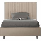 Lit coffre double Goya 140x210 avec sommier relevable taupe - Taupe