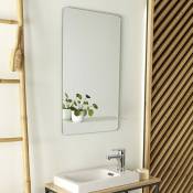 Miroir rectangulaire 40 x 70 cm SIMONA avec tablette blanche - Blanc