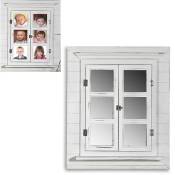 Mucola - Miroir Fenêtre Décor Miroir Cadre Photo Décoration Volets Décoratifs Shabby blanc 64