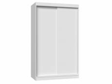 Paolo - armoire penderie à 2 portes coulissantes - largeur 120 cm - dressing de chambre 2 portes - blanc