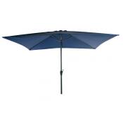 Parasol Rectangulaire Bleu Marine 2x3M Aluminium et Polyester- Parasol droit - Mobilier de jardin - Bleu Marine