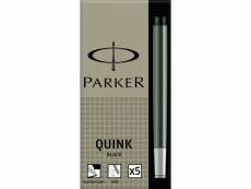 Parker quink - 1 étui de 5 cartouches d'encre, couleur: noir, non effaçable. S0116200