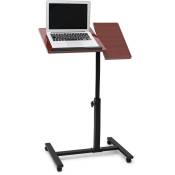 Relaxdays - Table réglable pour ordinateur portable, roulettes, support inclinable, HxLxP: 95x60x40,5 cm, brun foncé