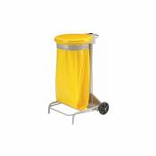 Rossignol - Support de sacs poubelles roulant 110 litres à pédale jaune - Jaune