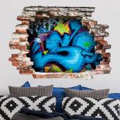 Sticker mural 3D - Colours Of Graffiti - Landscape Format 3:4 Dimension: 105cm x 140cm