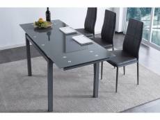 Table à manger extensible rectangulaire coloris gris