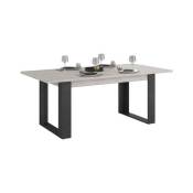 Table a manger rectangulaire cesar - Décor Noir et Chene gris - 6 personnes - Style industriel - l 200 x p 78 x h 100 cm - pari