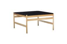 Table basse en bois de chêne clair et marbre noir