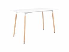 Table rectangulaire 120 × 70cm blanche pia