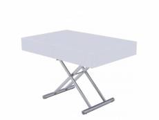 Table relevable extensible harie laquée blanc 120/170