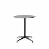Table ronde Rely Outdoor ATD5 / Stratifié compact & fonte aluminium - Ø 65 cm - &tradition noir en plastique