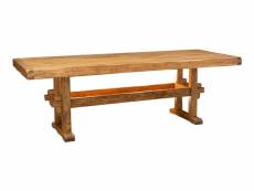 Table rustique en bois massif de finition naturelle tiglio