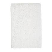 Tapis de bain mèche uni en Polyester Blanc 50x80 cm