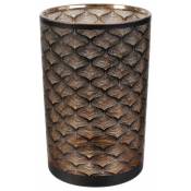 Vase en métal noir et cuivré Aster 20 cm - Noir