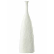 Vase haut col bouteille en céramique blanc 15x9x50 cm - Blanc