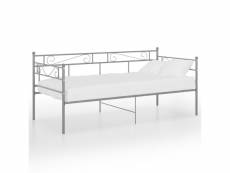 Vidaxl cadre de canapé-lit gris métal 90x200 cm