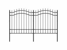 Vidaxl clôture de jardin avec sommet de lance noir 165 cm