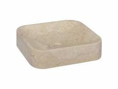 Vidaxl lavabo crème 40x40x10 cm marbre