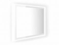 Vidaxl miroir à led de bain blanc brillant 60x8,5x37