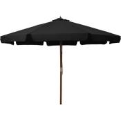 Vidaxl - Parasol d'extérieur avec mât en bois 330 cm Noir