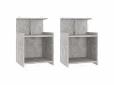 Vidaxl tables de chevet 2 pcs gris béton 40x35x60