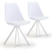 Vs Venta-stock - Pack 2 chaises Salle à Manger Cross Style Nordique Blanc, 54 cm x 49 cm x 84 cm - blanc