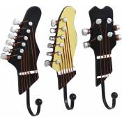 Xinuy - Crochets décoratifs en forme de guitare vintage pour accrocher des vêtements, des manteaux, des serviettes, des clés, des chapeaux, des