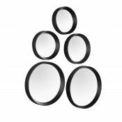 5 Miroirs Lia ronds design - Noir