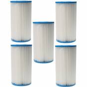 5x Cartouches filtrantes compatible avec Intex EasyPool piscine, pompe de filtration - Filtre à eau, blanc / bleu - Vhbw