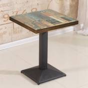Aqrau - Table Haute 60 / Table Carrée Vintage, à rayures damier vintage, pour meuble de cuisine et salle à manger
