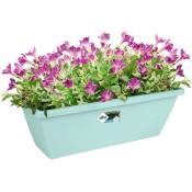 Bac à fleurs Jardinière en plastique pour jardin balcon maison Pot de fleurs rectangulaire Menthe / 8 Litres