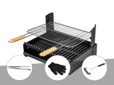 Barbecue charbon - Grilloir à poser Somagic + Pince