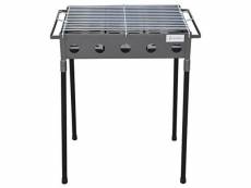 Barbecue rectangulaire en acier inoxydable coloris gris - 51 x 33 x 60 cm