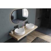 Bernstein - Vasque Lavabo design moderne rond à poser Lave main fonte minérale anti-décoloration Salle de bain & toilettes - NT8565 - Diamètre 40cm