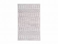 Bobochic tapis poil court rectangulaire gruo motif graphique gris 120x180