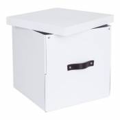 Boîte de rangement carrée avec couvercle Mixxit coloris blanc