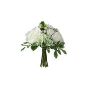 Bouquet de 22 tiges roses artificielles blanches et